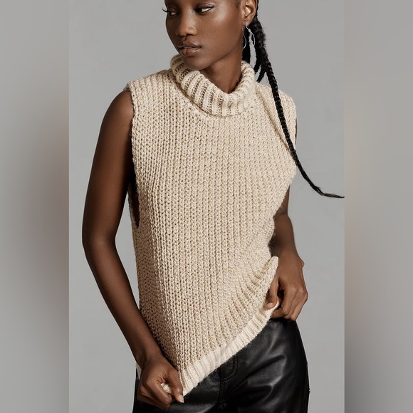 NWT! Anthropologie Pilcro Turtleneck Sweater Vest - Size Medium 🏈 - Picture 6 of 8